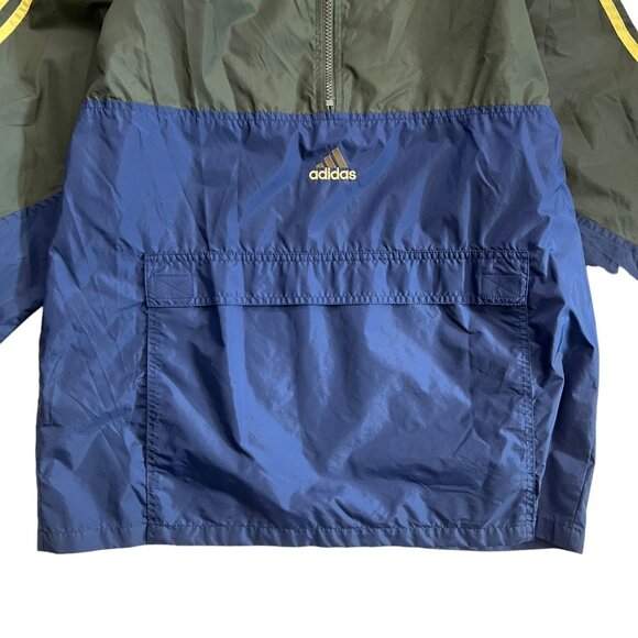 Vintage Adidas Mens 1/4 Zip Windbreaker Green Navy Large Gorpcore Streetwear - Picture 9 of 15